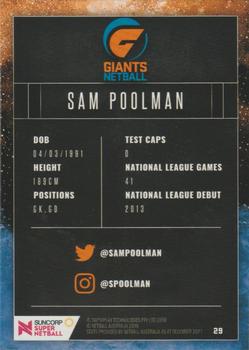 2018 Tap 'N' Play Suncorp Super Netball #29 Sam Poolman Back